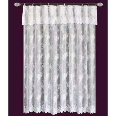 i@home White warp embroidered lace polyester shower curtain bathroom