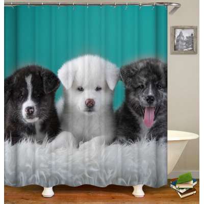 i@home custom make personalized funny animal shower curtain bathroom dog fabric digital printing