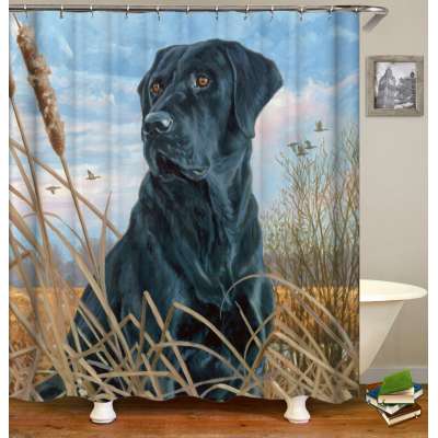 i@home wholesale shower curtains  dog fabric digital printing bathroom waterproof custom shower curtain